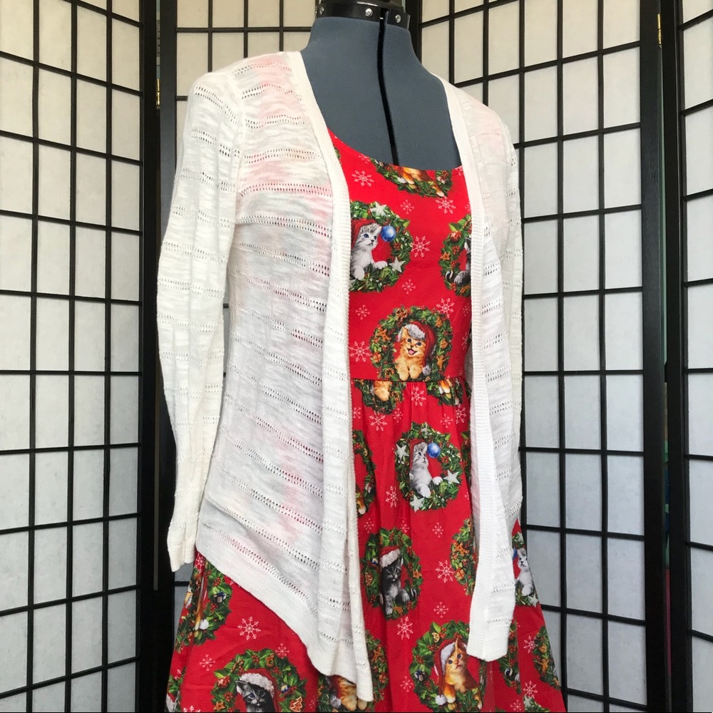 Merona Draped White Eyelet Cardigan sz S
